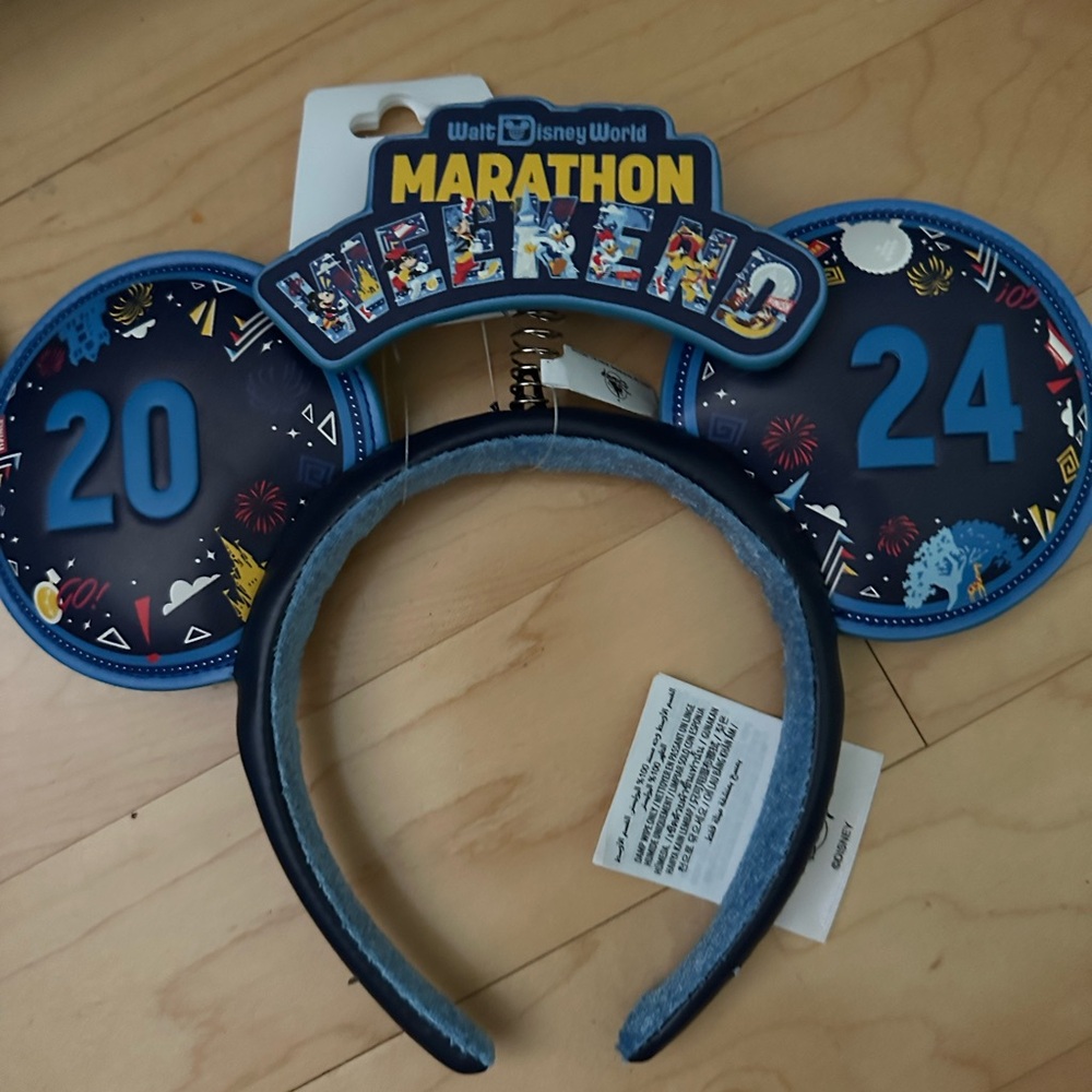 Disney Blue Marathon Mickey Ears Headband